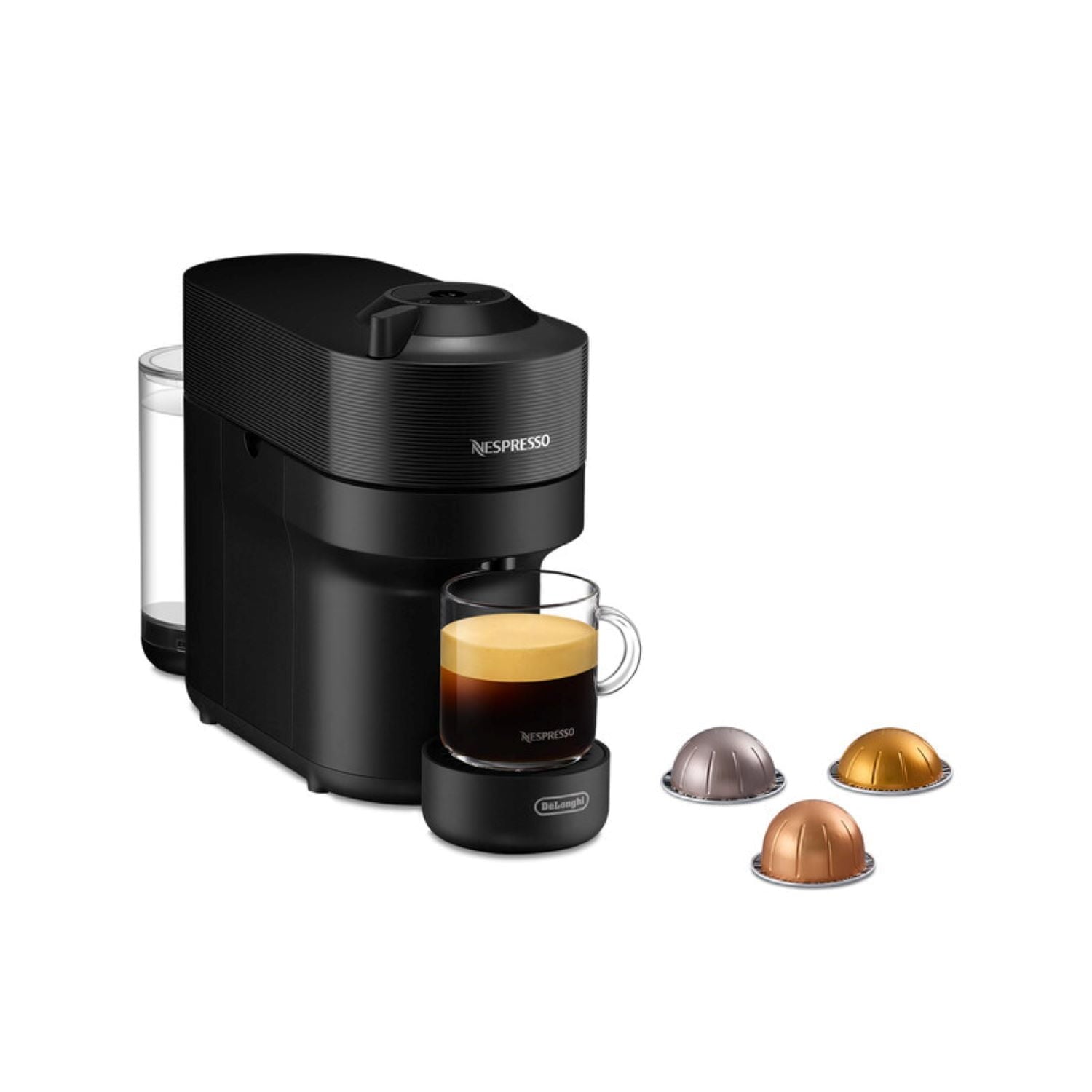 Nespresso Vertuo Pop Coffee and Espresso Maker by De'Longhi with Milk Frother, Piano Black