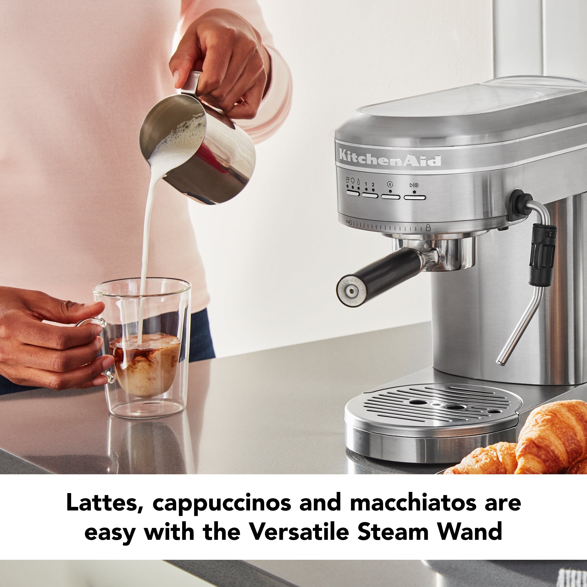 KitchenAid Metal Semi-Automatic Espresso Machine, Brushed Stainless Steel, KES6503