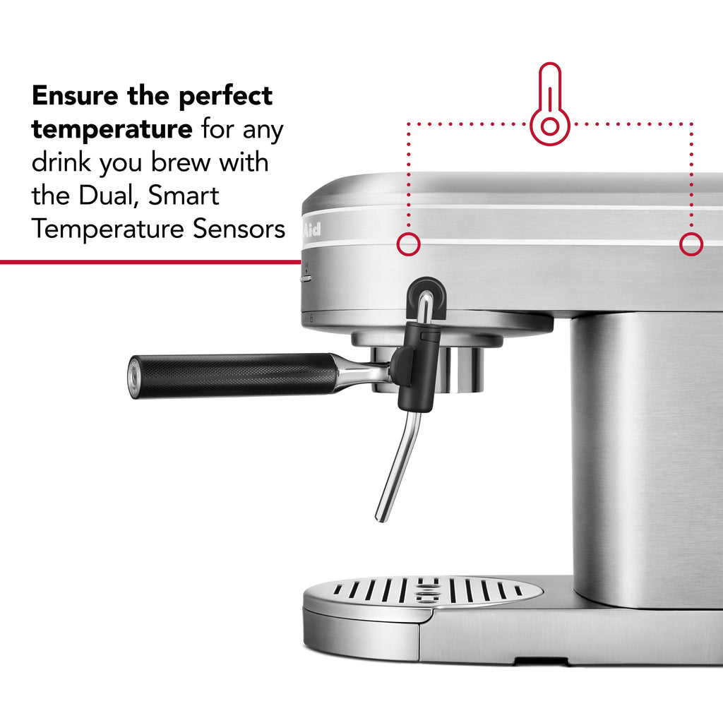 KitchenAid Metal Semi-Automatic Espresso Machine, Brushed Stainless Steel, KES6503