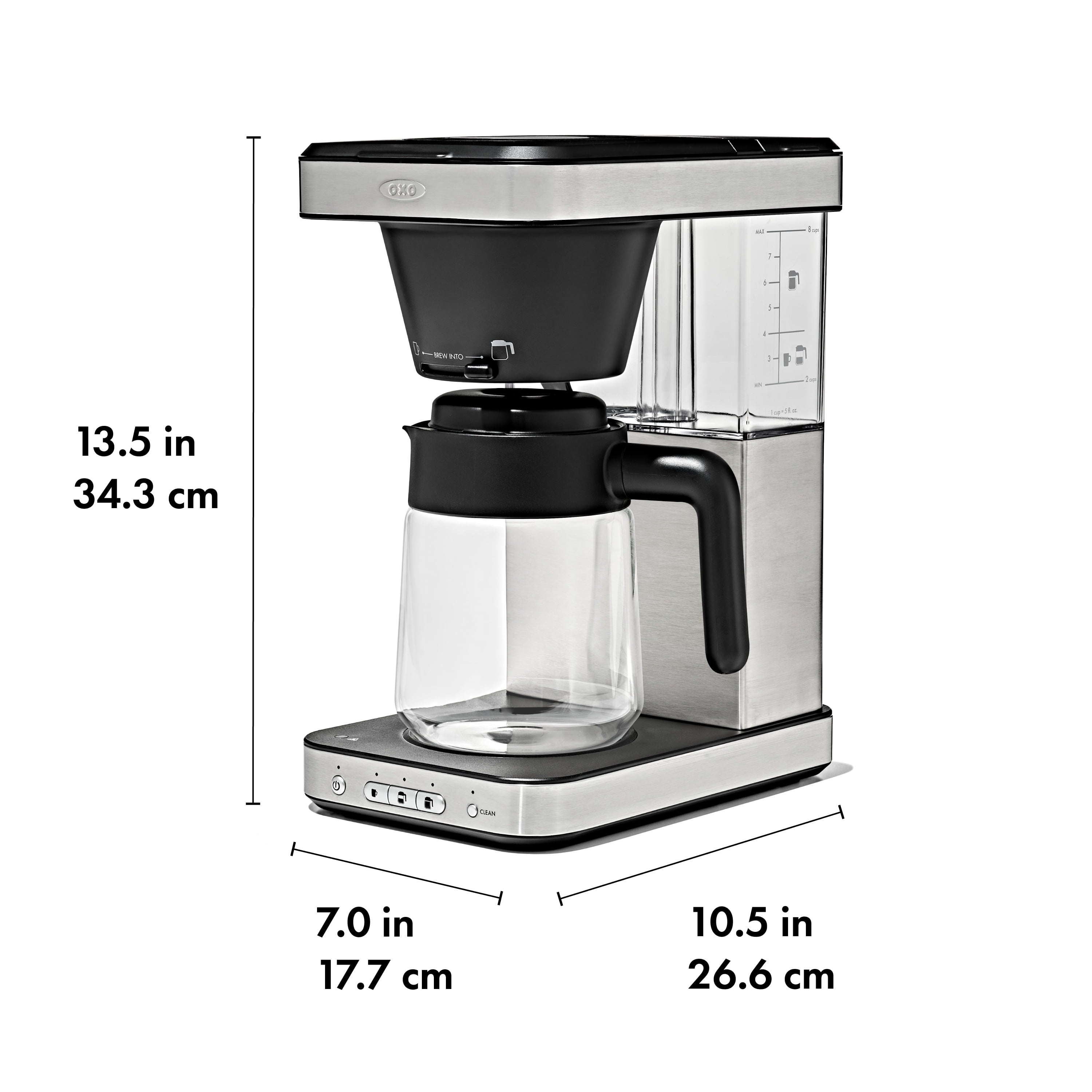 OXO Brew 8-Cup Coffee Maker with Glass Carafe and Single-Serve Option