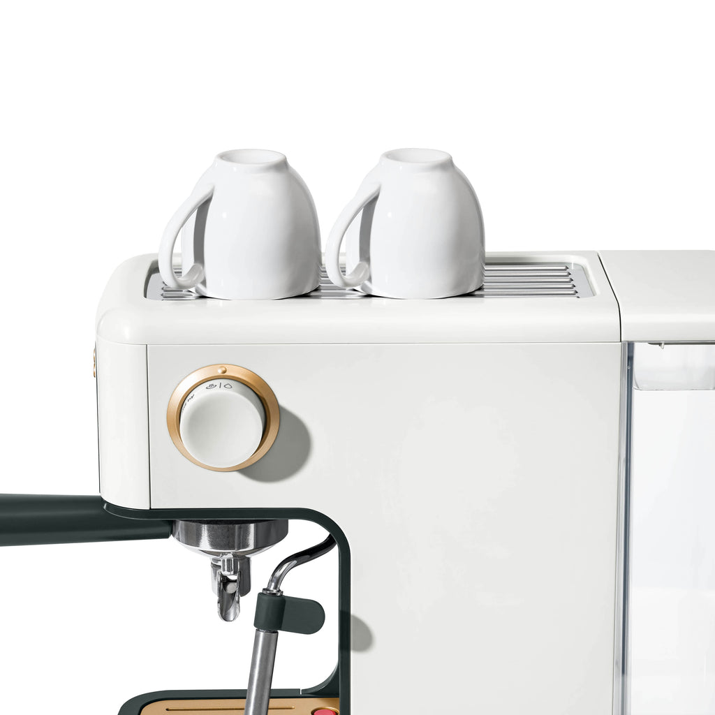 Beautiful Slim Espresso Machine with 20-Bar Pressure, White Icing by Drew Barrymore
