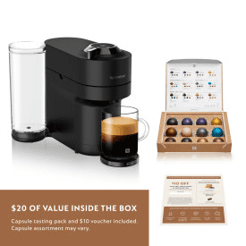Nespresso Limited-Edition Vertuo Pop+ Coffee and Espresso Maker by De'Longhi, Black Matte Dark Chrome
