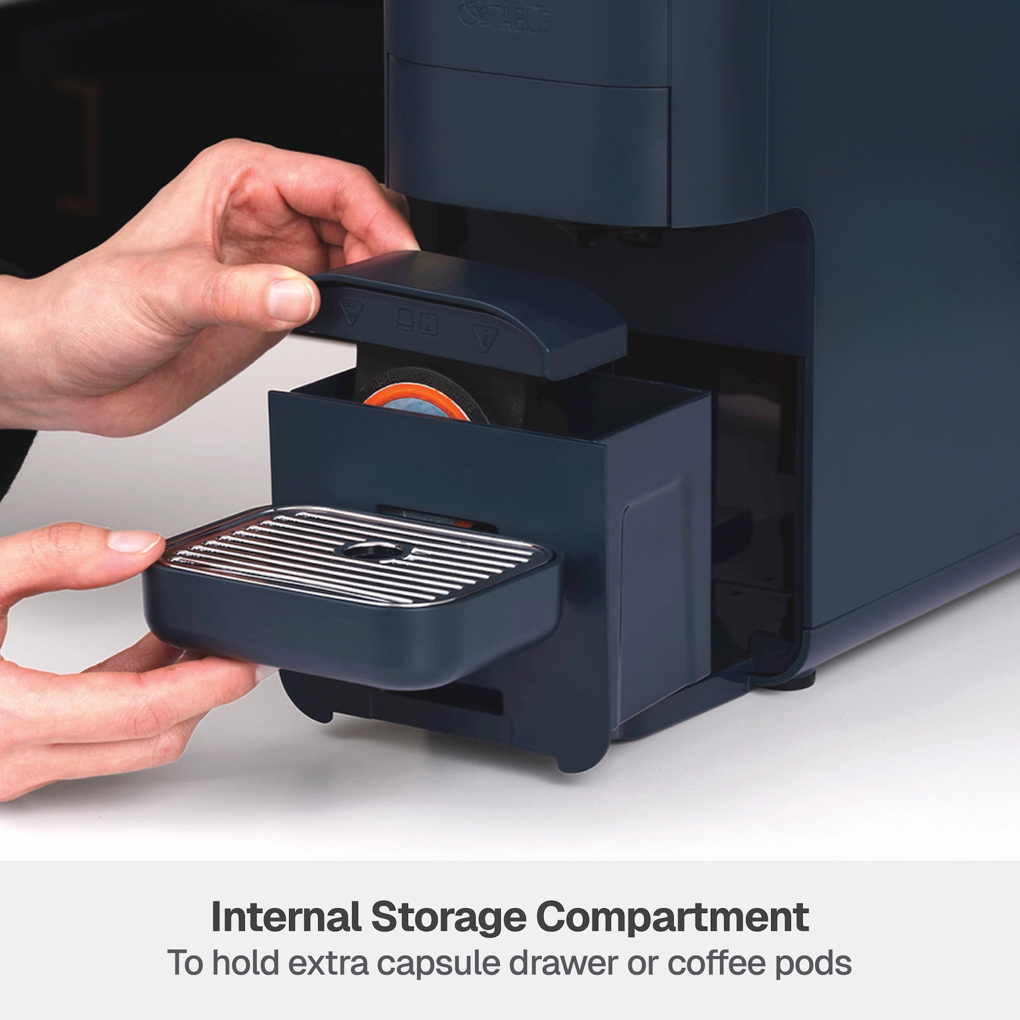 Thyme & Table Multi Capsule Coffee Machine, Universal Capsule Compatible with Espresso and Coffee, One-Touch Controls, Atlantic Blue