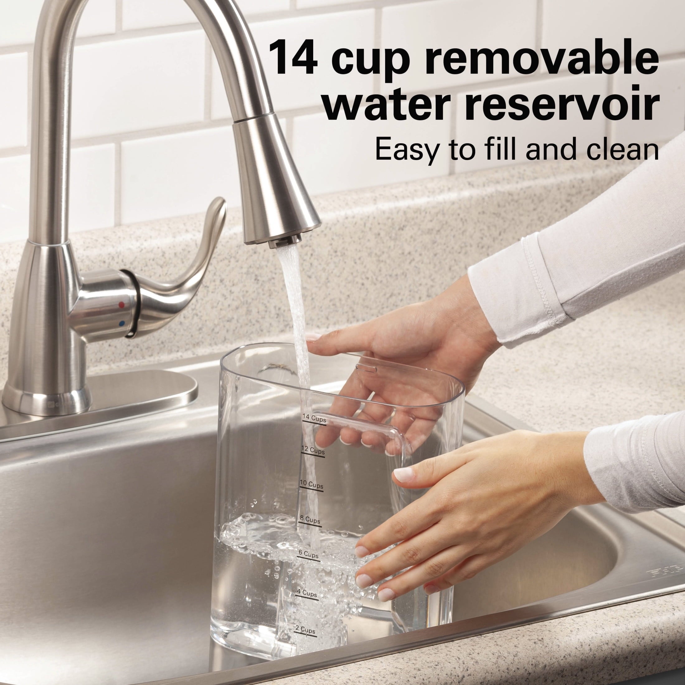 Hamilton Beach One Press 14-Cup Programmable Drip Coffee Maker Machine with Glass Coffee Pot, Black