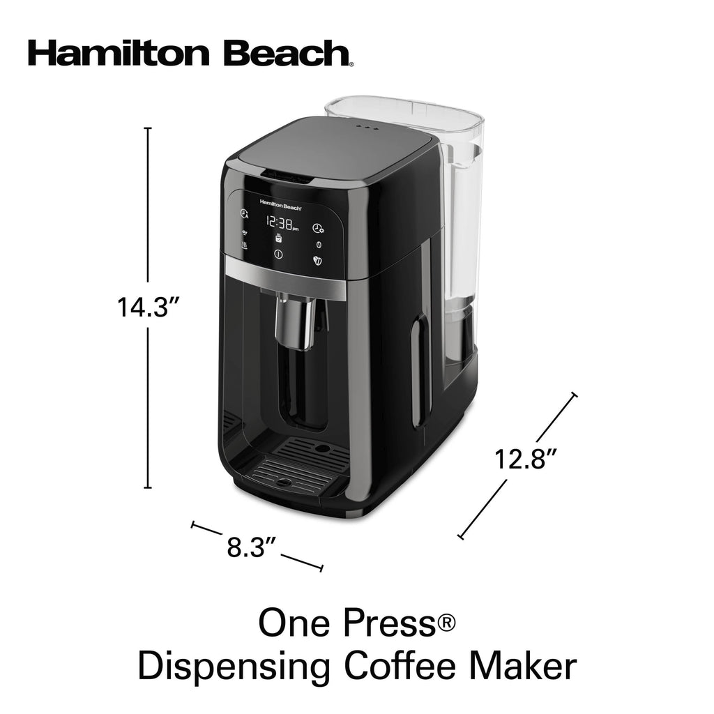 Hamilton Beach One Press 14-Cup Programmable Drip Coffee Maker Machine with Glass Coffee Pot, Black