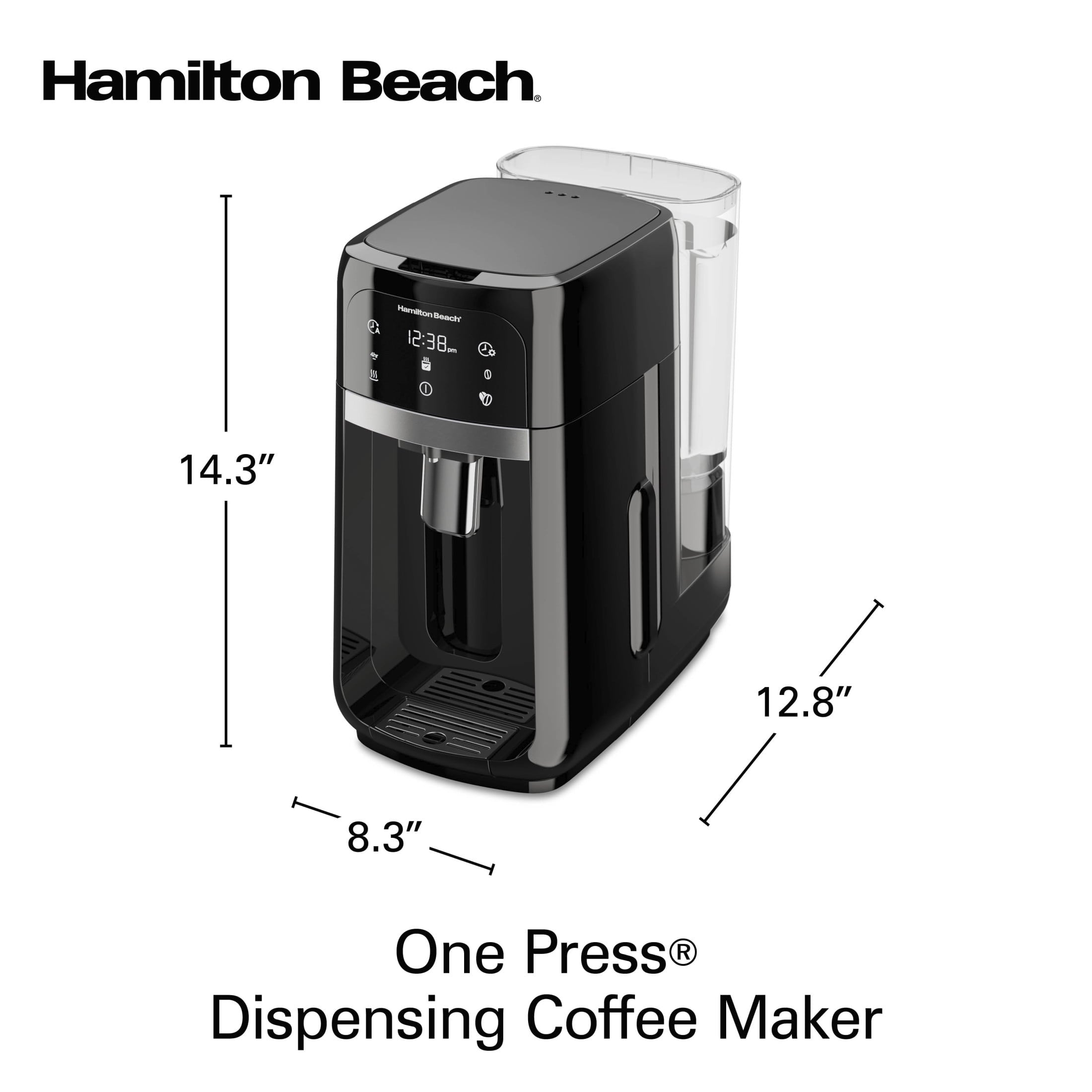 Hamilton Beach One Press 14-Cup Programmable Drip Coffee Maker Machine with Glass Coffee Pot, Black
