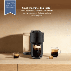 Nespresso Limited-Edition Vertuo Pop+ Coffee and Espresso Maker by De'Longhi, Black Matte Dark Chrome