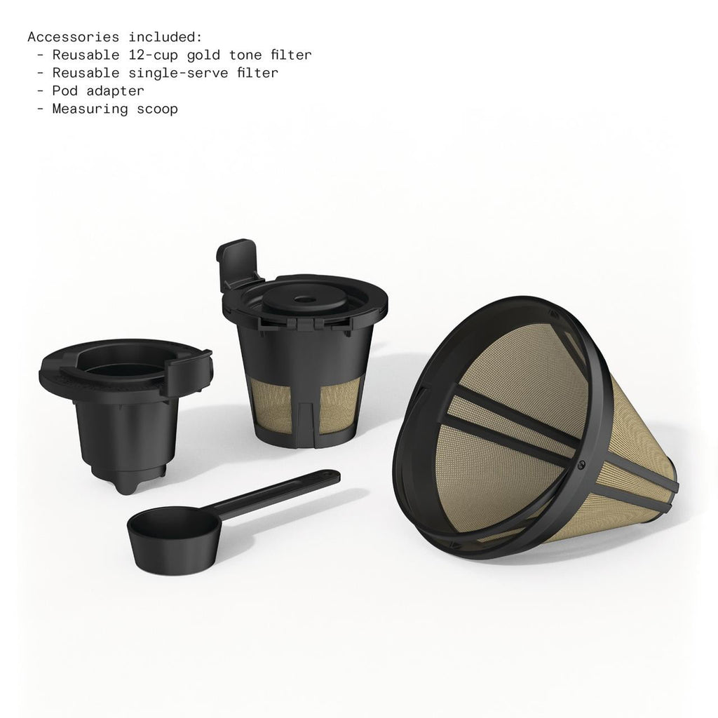 Beautiful Multi-Brew Coffee Maker, 12-Cup and Single-Serve Coffee Machine, Black Sesame by Drew Barrymore