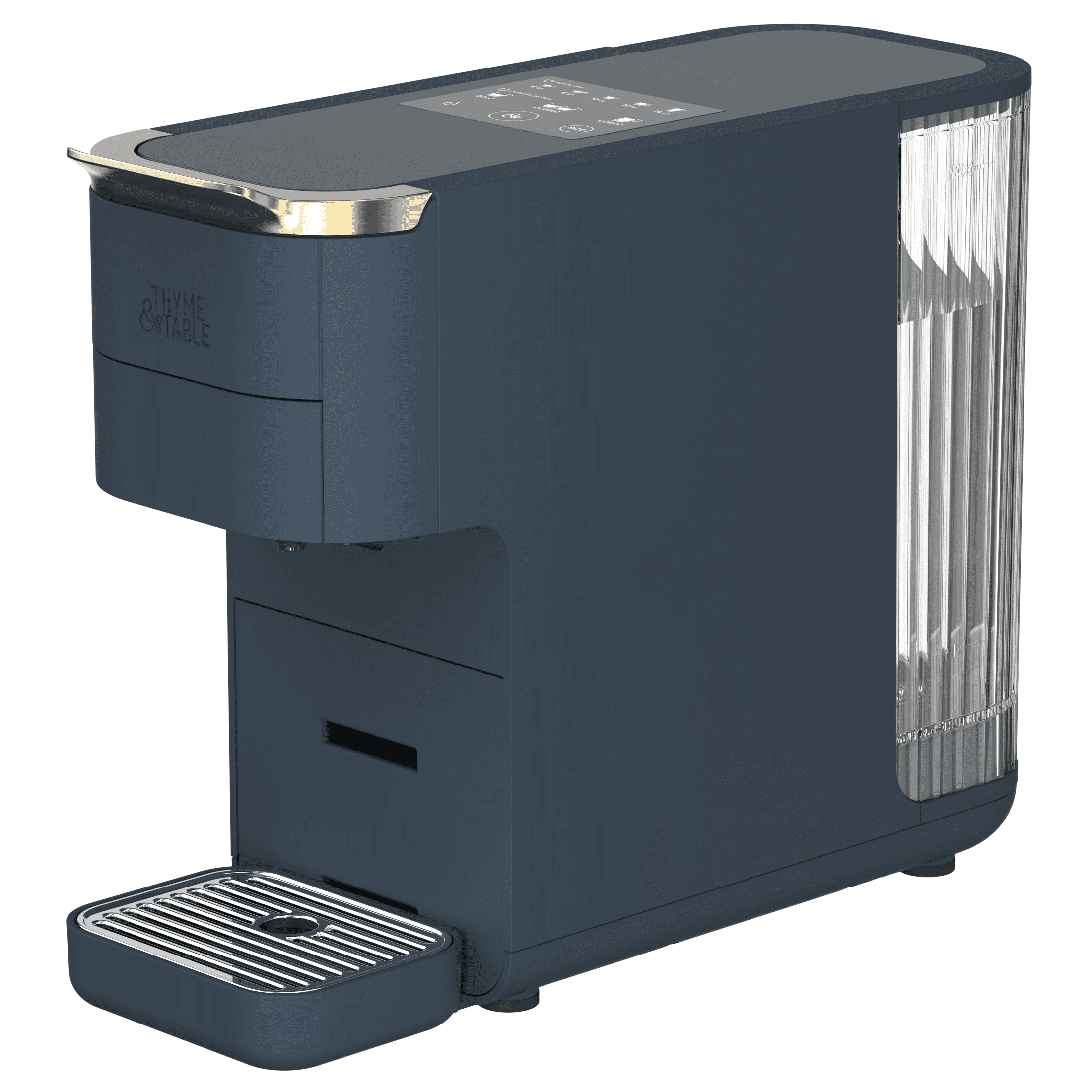 Thyme & Table Multi Capsule Coffee Machine, Universal Capsule Compatible with Espresso and Coffee, One-Touch Controls, Atlantic Blue