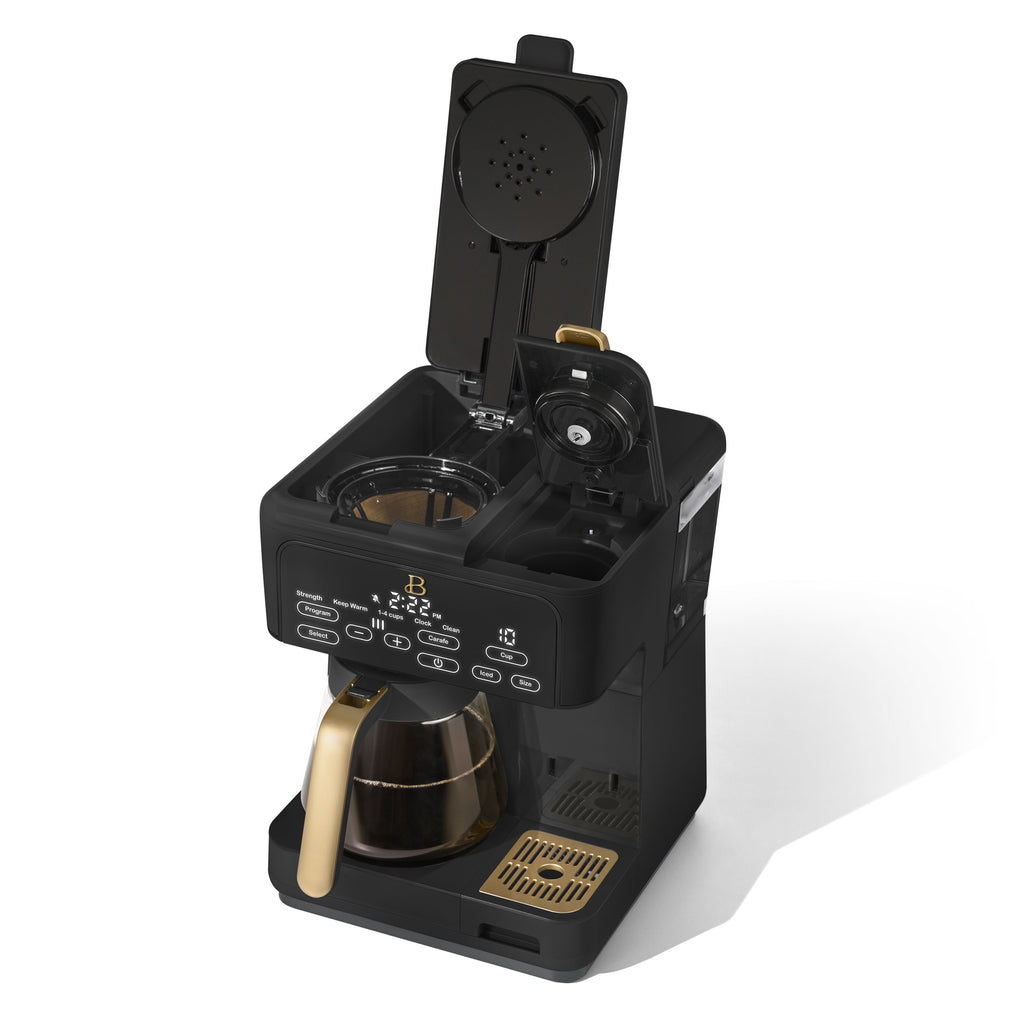 Beautiful Multi-Brew Coffee Maker, 12-Cup and Single-Serve Coffee Machine, Black Sesame by Drew Barrymore