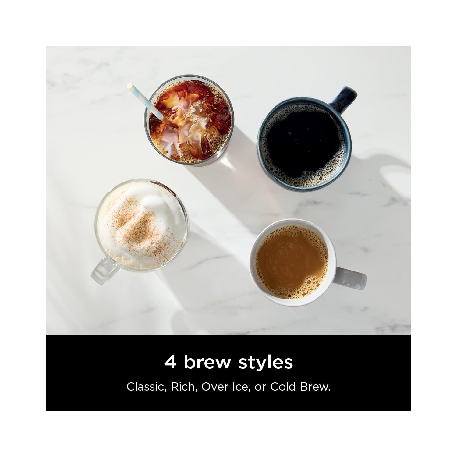 Ninja Hot & Iced Coffee Maker, Single Serve to 10 Cup Carafe, Drip, Rapid Cold Brew, CM360 Black